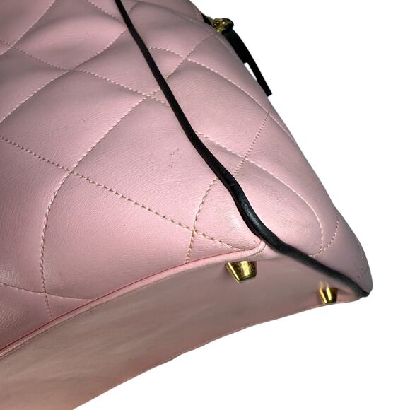Chanel Pink Quilted Duffle Bag Large Calfskin Leather Vintage Rare XL CC Travel - Picture 13 of 15